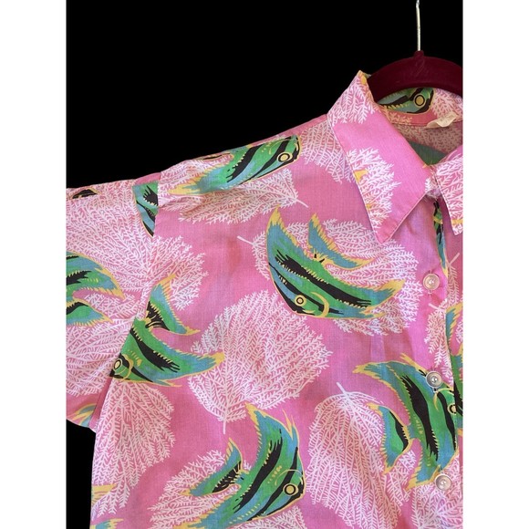 Vintage Tropical Coverup Long sleeve Button Down Shirt-One Size - Picture 3 of 6